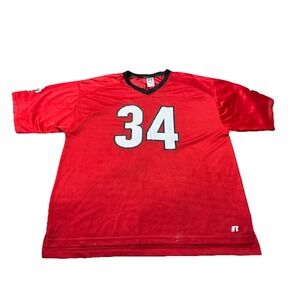 Georgia Bulldogs Jersey #34 Men's XL Red Russell Athletic Football Tee Herschel